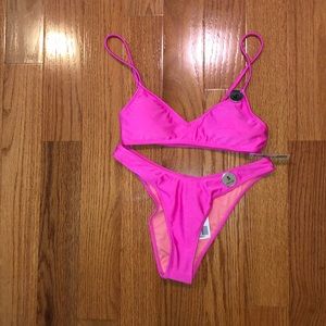 Neon pink bikini
